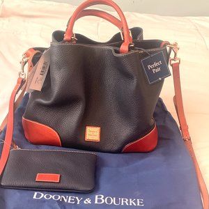 Dooney & Bourke Pebble Grain Brenna Midsize Bag      Color: Midnight Blue